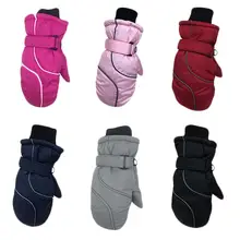 1 пара детских спортивных зимних лыжных перчаток, теплые ветрозащитные противоскользящие снежные варежки
