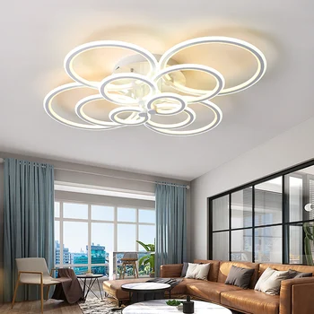 

New Double Glow Modern led chandelier for living room bedroom study room remote controller dimmable ceiling chandelier AC90-260V