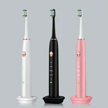 Электрическая зубная щетка звуковая волна перезаряжаемая 5 режимов взрослая зубная щетка с таймером 2 шт сменные насадки для щёток для домашнего отбеливания зубов