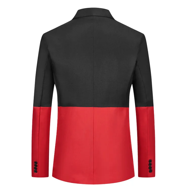 2020 New Mens Blazer Patchwork Suits For Men Top Quality Red Blazers Slim Fit Outwear Coat Costume Homme Blazer Men