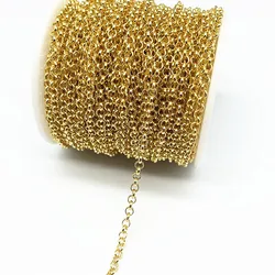 Elegant Metallic Plated Necklace Chain for DIY Jewelry Creations (2 Yards) (Gold)