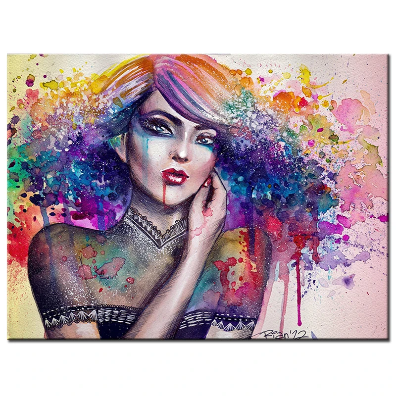 100% Full 5D Diy Daimond Painting Cross-stitch &quotMysterious Cartoon woman&quot3D Diamond Mosaic Round Rhinestones Paintings Embroider | Дом и