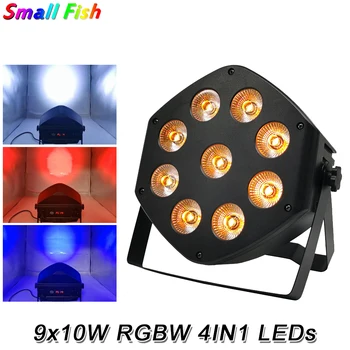 

9X10W LED Mixed Flashing Stage Lights Remote Sound Activated Disco Lights Festival Parties Lights RGBW 4IN1 DJ Strobe Par Lights