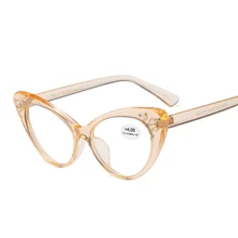 Для женщин элегантные Мода роскошные стразы солнцезащитные очки "кошачий глаз", удобные для чтения очки при дальнозоркости, 0,5 1,0 1,5 2,0 2,5 3,0 3,5 4,0 диоптрий