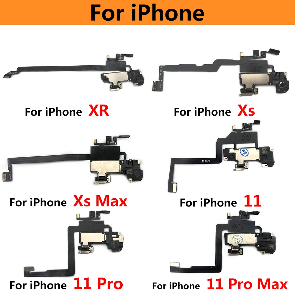 Original New Ear Earpiece Flex For Iphone X XR XS 11 Pro Max Proximity Light Sensor Sound Earphone Speaker Cable Assembly | Мобильные
