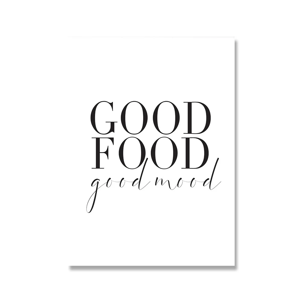 Minimalist-Good-Food-Good-Mood-Bon-Appetit-Quotes-Canvas-Painting-Black-White-Wall-Art-Poster-Print (3)