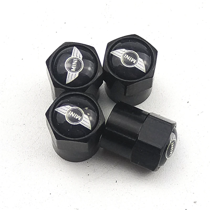 

4Piece/set black Sport CAR Styling Auto Accessories Car Wheel Tire Valve Caps Case for Mini Cooper Motorcycle Automobiles