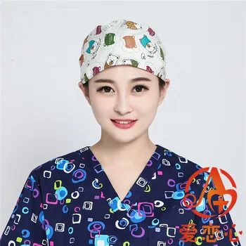 

Cotton Surgical Caps Medical cap print for Men and women Adjust Detist Surgeon's Surgery Hat With Blue Doctor Nursing hats