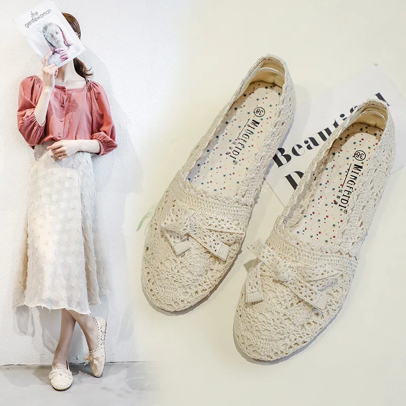 

Breathable Shoes All-Match Round Toe Casual Female Sneakers Dress Flats Women Tennis New Retro Nurse Summer Comfortable Concise