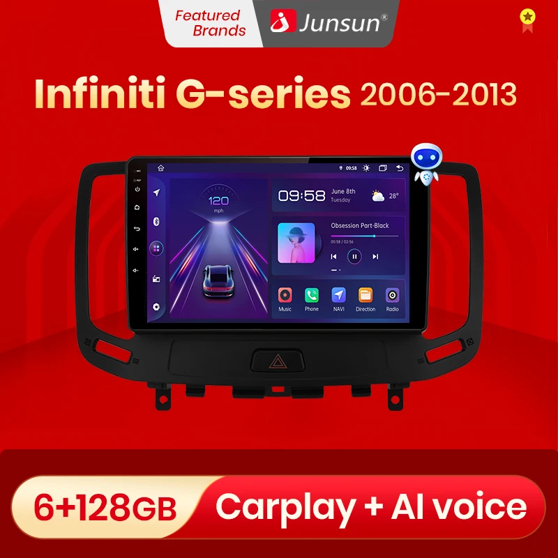 Автомагнитола Junsun V1 для Infiniti мультимедийный видеоплеер на платформе Android 10 0 с