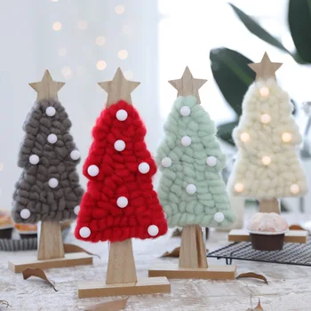 

Creative Christmas Decoration Wool Felt Wood Glowing Christmas Tree Light Decor Christmas Decoration For Home Fw22