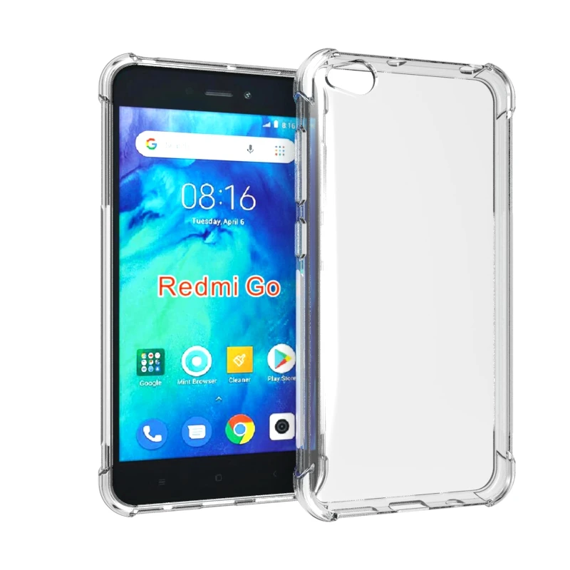 Чехол прозрачный для Xiaomi Redmi Go противоударный чехол четыре угла подушка
