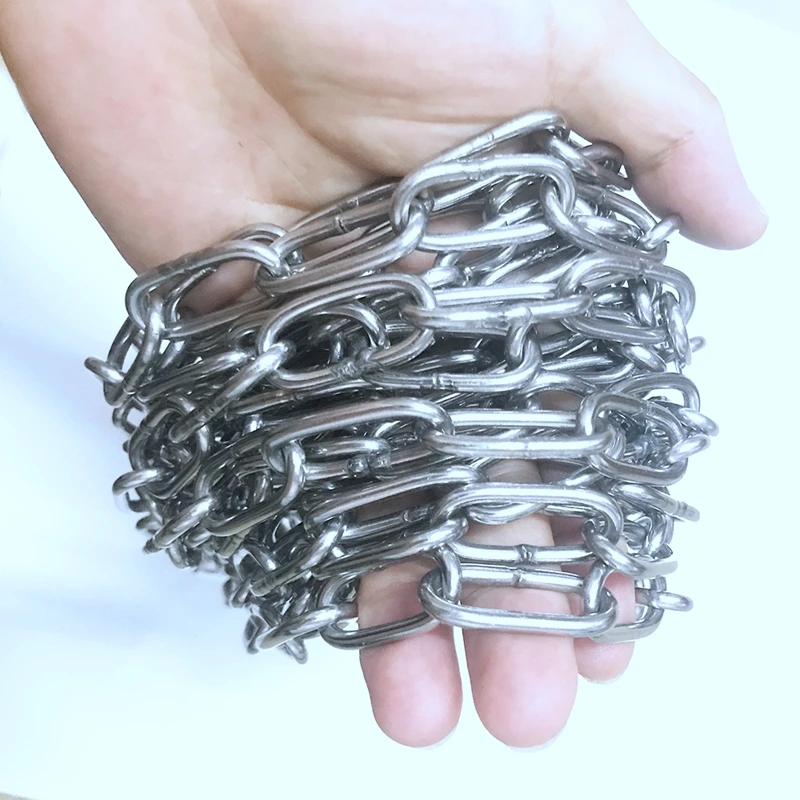 304 stainless steel chain 1.2mm 5m 10m thick iron chain pet dog chain hoop chain chandelier chain hanging chain clothes chain