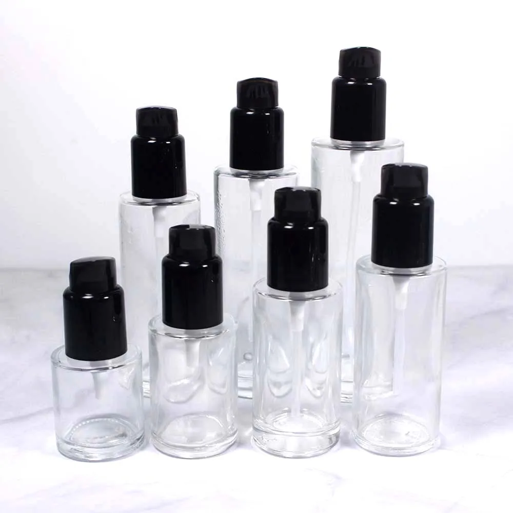 20 Вт 30 Вт/40/50/60/80/100ml прозрачный Стекло Эмульсия бутыль Косметическая заполнения