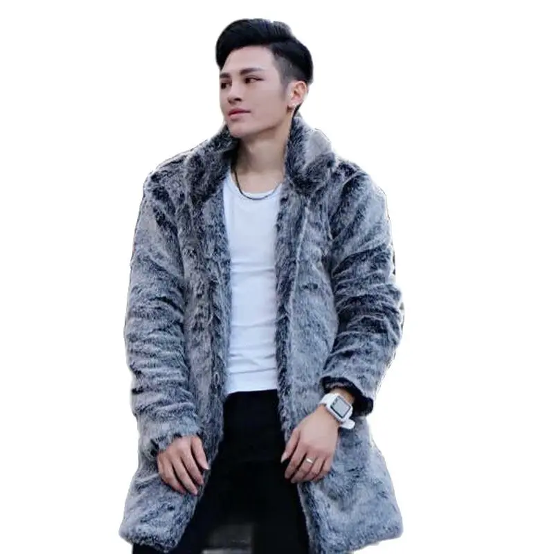 

S-5XL Men Clothes Middle and Long Style Windbreaker Winter Casual Fluff Thickening Coat