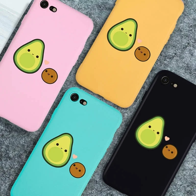 

Avocado Love Case For iPhone X XR XS MAX 6S 6 7 8 Plus 5S SE Matte Black Pink Soft TPU Phone Back Cover Coque Shell