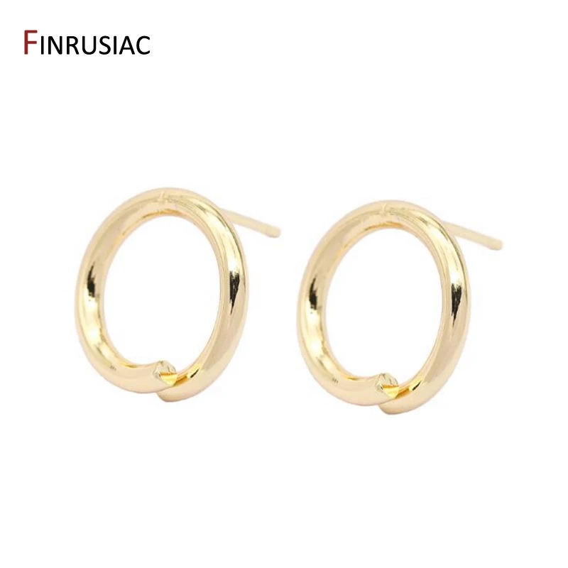 

Handmade DIY Making Earring Accessories Hypoallergenic 925 Silver Needle Round Open Ring Earrings Material 14K Real Gold Plated