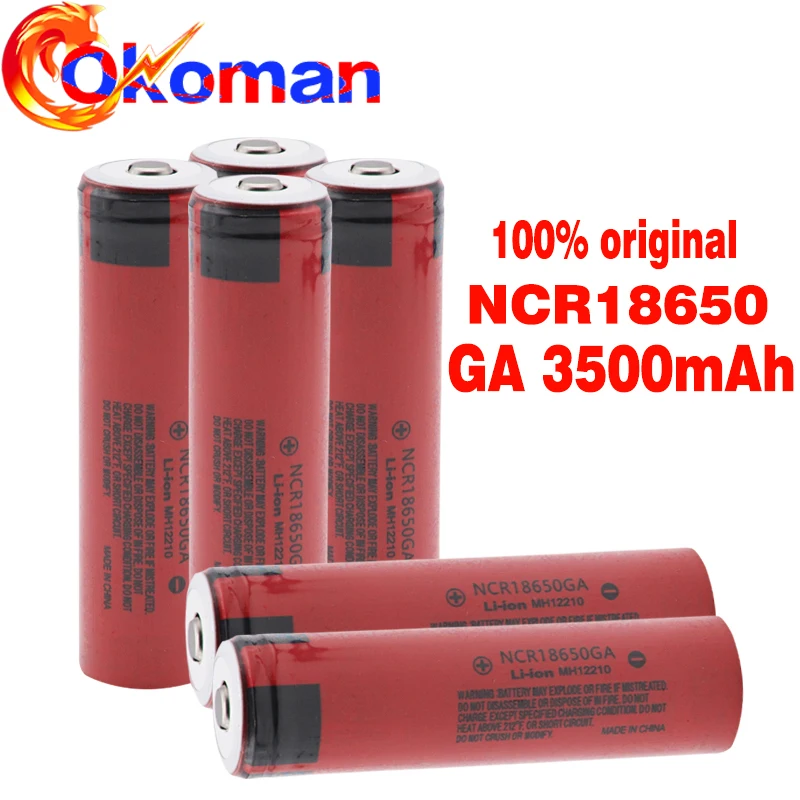Оригинальная 18650 перезаряжаемая батарея 3,7 V 3500mAh ncr1865GA 30A Разрядка Для игрушечного фонарика остроконечная литиевая батарея