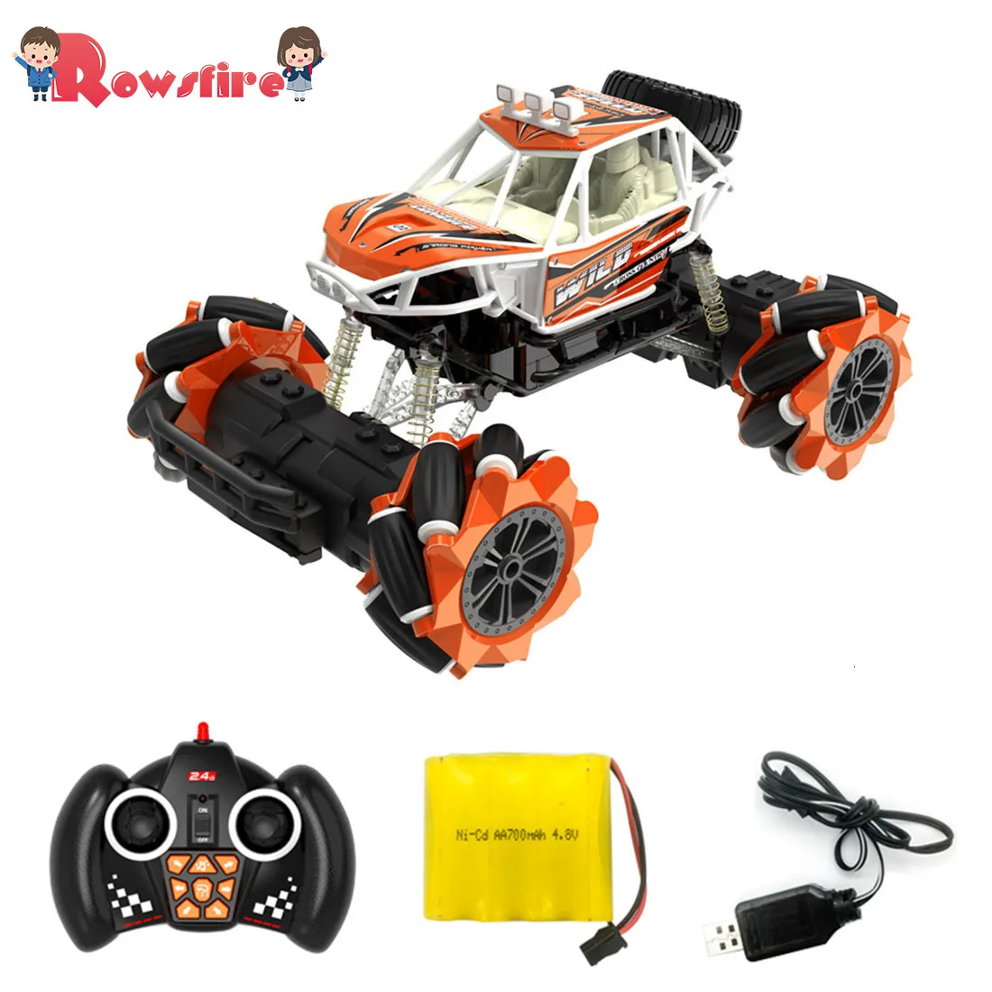 

1:16 2.4G Remote Control Climbing Car Off-Road Vehicle With Music Lights Dance Lateral RC Drift Car - Orange/Blue/Green
