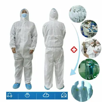 

Disposable Washable White Coverall Hazmat Suit Protection Disposable Anti-VIRUS Suits NEW Safety Coverall Medical surgical