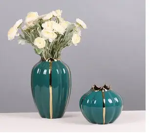 

EUROPEAN CREATIVE PUMPKIN FLOWER VASE CERAMIC BLUE HYDROPONIC ARTIFICIAL FLOWER LIVING ROOM FLOWER VASE HOME DECORATION CRAFTS
