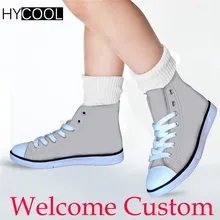 HYCOOL/Детская спортивная обувь для мальчиков и девочек; детская Высокая парусиновая обувь с логотипом; обувь для ходьбы в стиле унисекс;