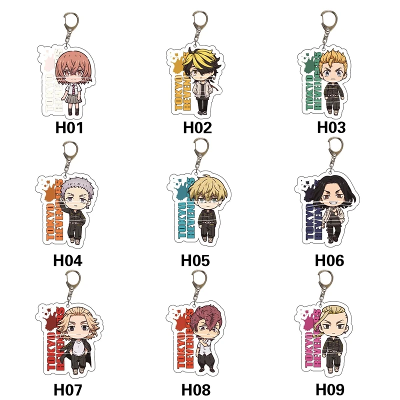 New Tokyo Revengers Anime Cosplay Keychain Manjiro Ken Takemichi Hinata Atsushi Chibi Kawaii Bag Pendant Fans Collection Props