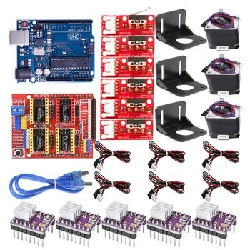 

3D Printer CNC Kit,for Arduino GRBL Shield+UNO R3 Board+RAMPS 1.4 Mechanical Switch Endstop+DRV8825 Motor Driver+Nema 17 motor