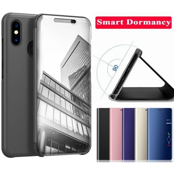 

30pcs Leather Flip Stand Case For Xiaomi Mi Note 10 Pro 9T CC9E 9 8 SE A1 Max Mix 3 F1 Clear View Smart Mirror Shockproof Cover