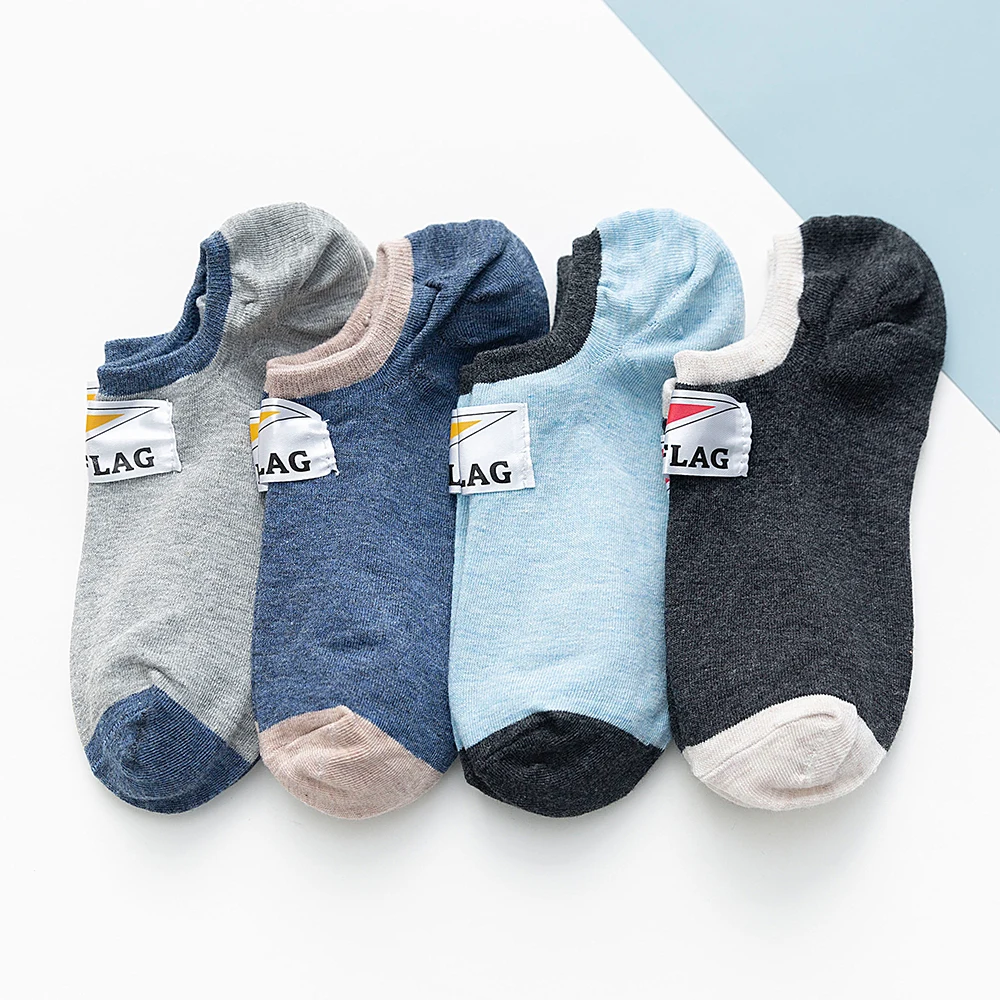 

Men's And Women's Boat Socks Shallow Mouth Summer Short Tube Color Matching Casual Comfortable Cotton Invisible Women's Socks
