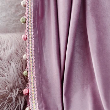 

Nordic Curtains for Living Room Bedroom Simple Chenille Thickened Lavender Solid Color Curtain Finished Product Customization