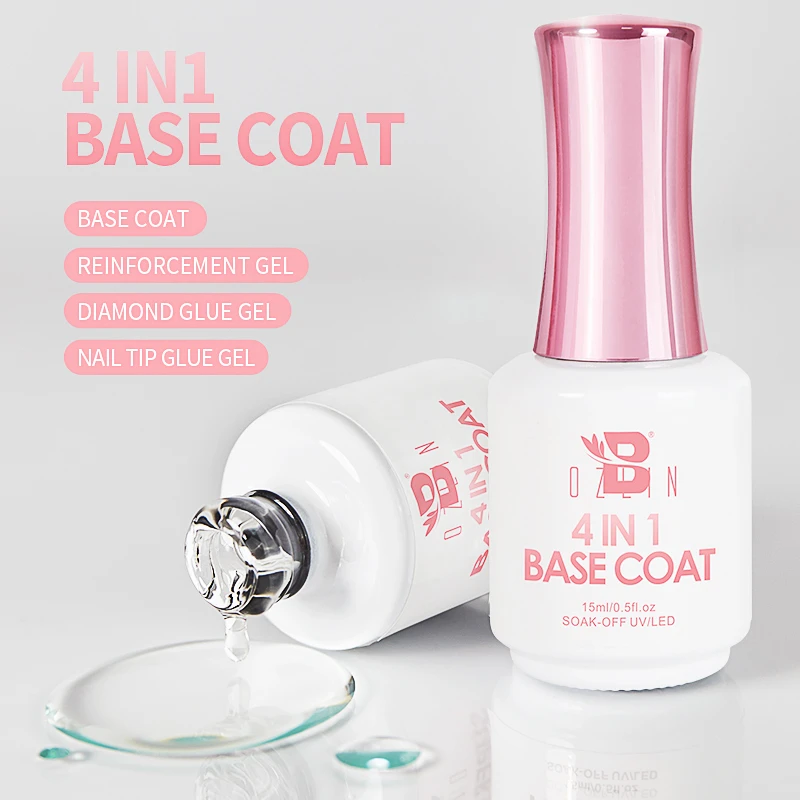 4 In 1 Base Coat Function 15ml Soak Off Led Uv Gel Nail Polish Long