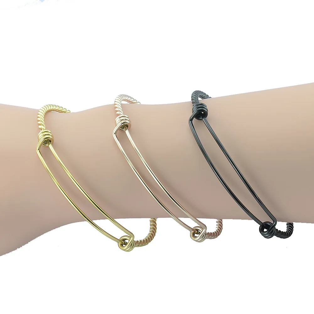 Stainless Steel Bracelet for Women Expandable Diameter Viking DIY Thread Twist Bangles Adjustable Jewelry Pulseiras Feminina 3