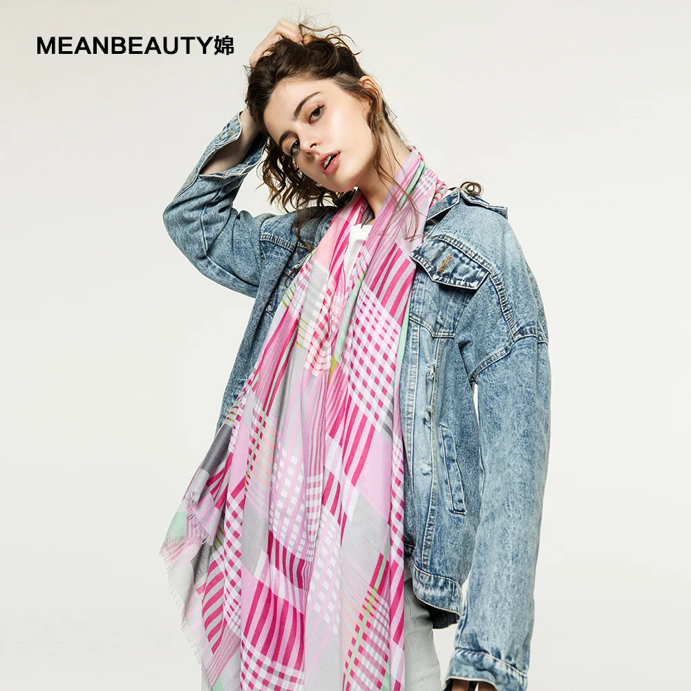New lady's lattice scarf cotton linen color style thin European fringed tassel and shawl |