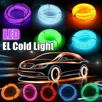 

1Meter Neon LED Light Glow EL Wire String Strip Rope Tube Light Car Interior Atmosphere Decor Lamp Line “Party decorated prop