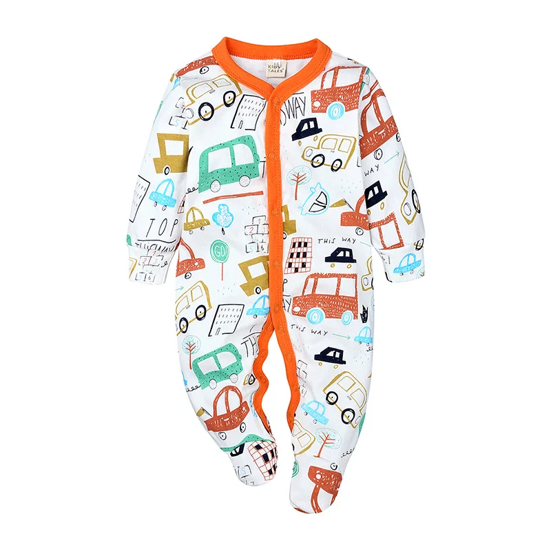 Spring-Autumn Baby Jumpsuit New Newborn Overalls For Toddler-Girl-Boys Long Sleeve Cotton Romper Bag Foot Clothes bebe fille | Детская