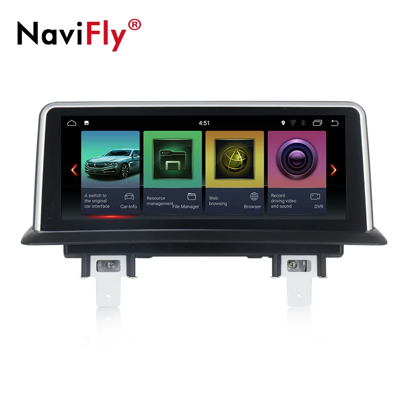 NaviFly Car Multimedia radio cassette 10.25'' IPS Screen 6Core Android9.0 For BMW E81 E82 E87 E88 120i 2005 to 2012 with gift