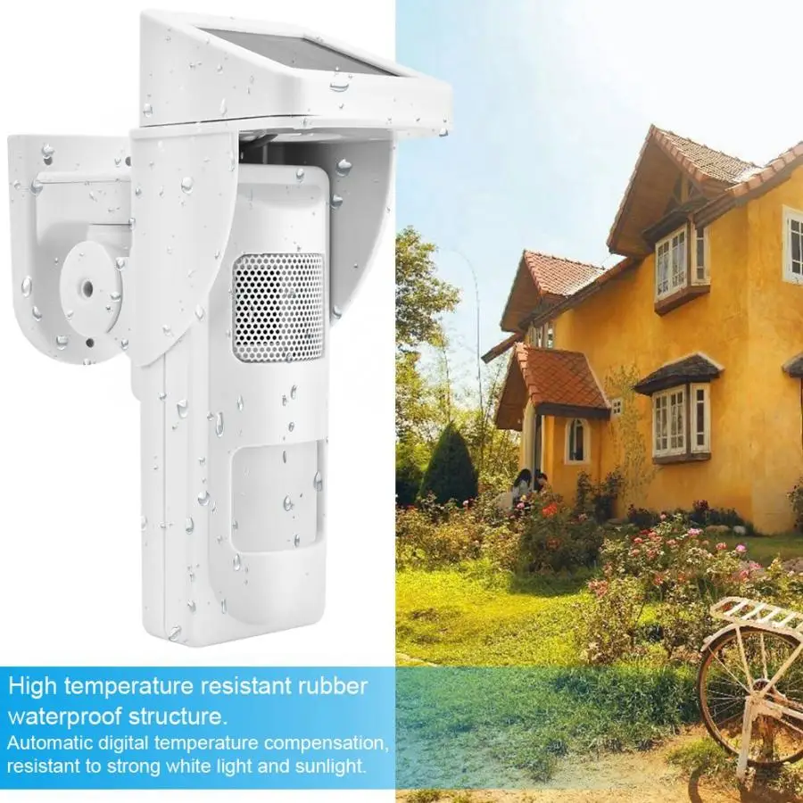 

2019 Infrared Alarm Detector Wireless Outdoor Solar Motion Sensor Waterproof Detector Infrared Security Alarm System new