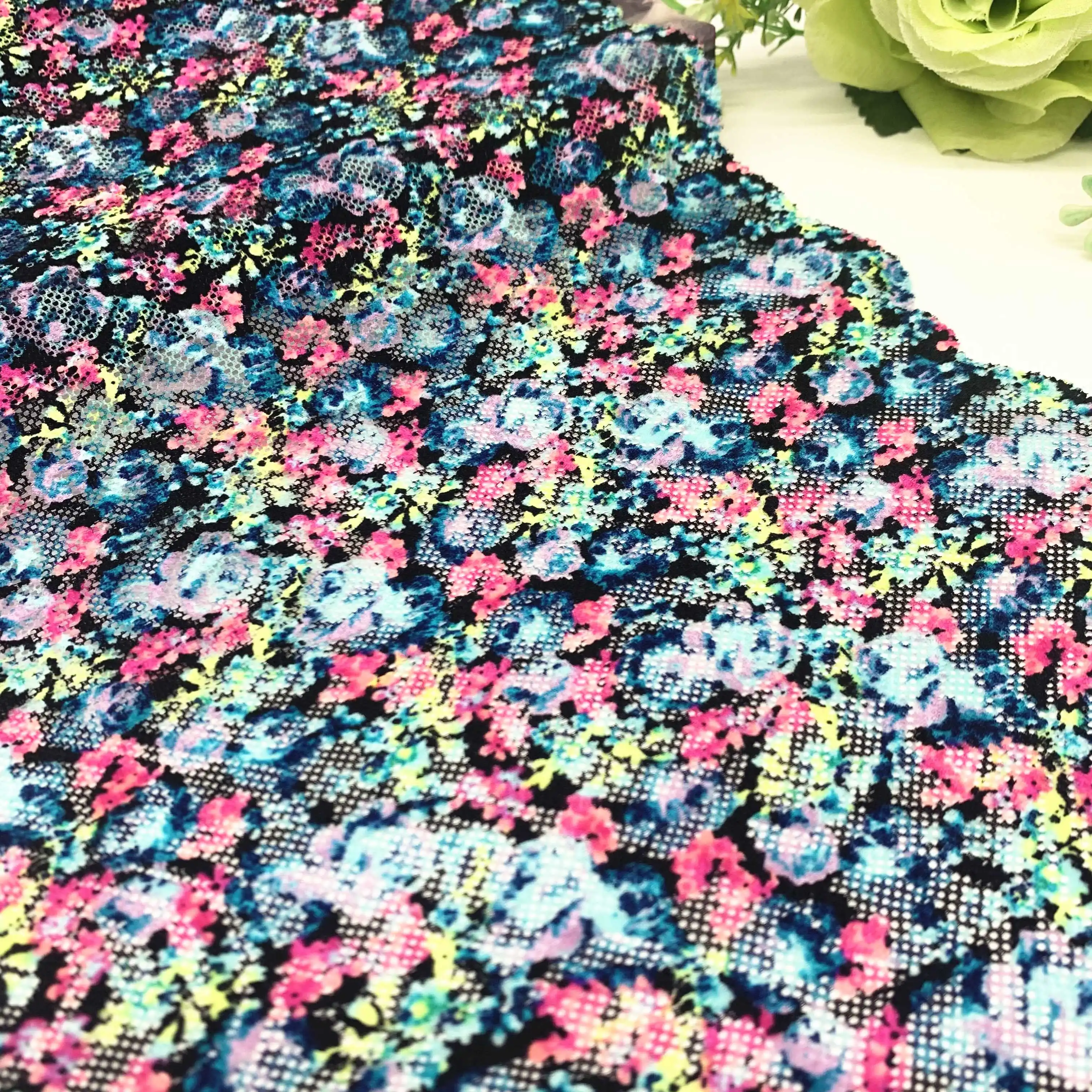 3y/lot 7 - 8 7/8 inch Colorful Mix Elastic Stretch Lace trim 4