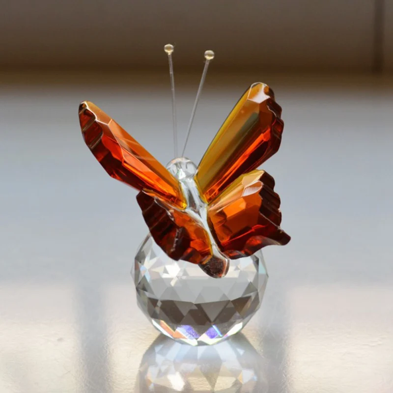 Хрустальное стекло бабочка маленькое животное украшение комнаты настольное украшение подарок на день рождения Хрустальное стекло бабочка