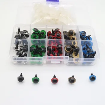 

100PCS 8mm Mix Color Plastic Animal Safety Eyes For Toys Teddy Bear Stuffed For Dolls Craft Amigurumi Accessories Box