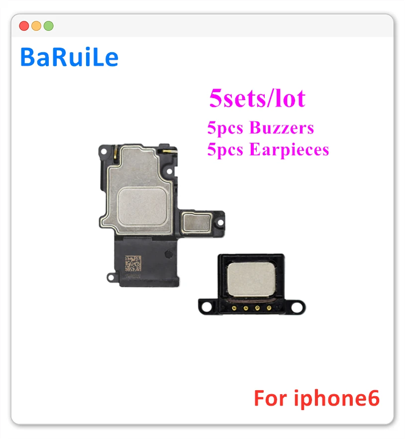 BaRuiLe 5sets Inner Replacement Ringer Buzzer Loud Speaker For iPhone 6 6S 7 8 Plus X Ear Piece Sound Repair Assembly | Мобильные