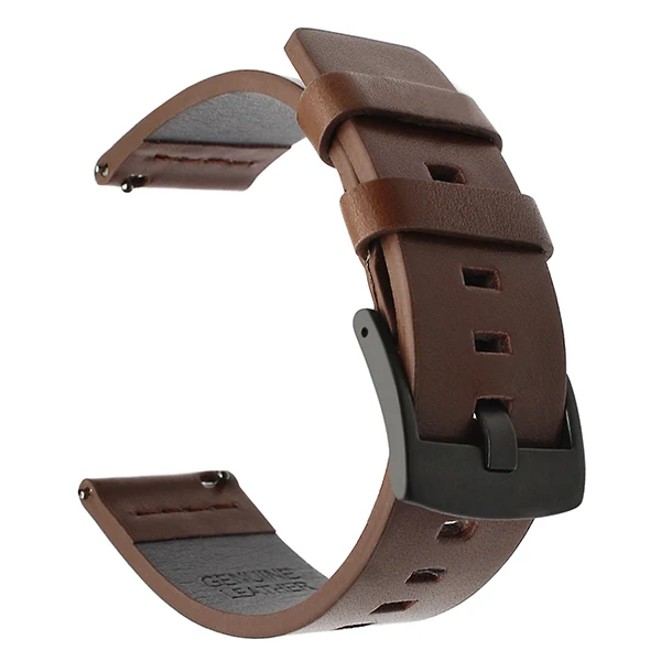 20 мм 22 мм ремешок для часов из натуральной кожи для samsung Galaxy Watch 42 46 мм gear S3 спортивный ремешок для часов Quick Release 18 24 мм - Цвет ремешка: black brown