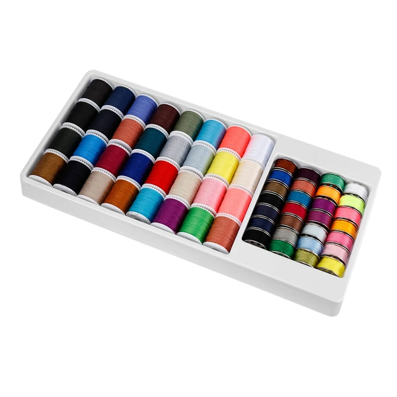 

60 Pcs Set Reel Thread Hand Stitching Polyester Strong Sewing Threads Line for Professional Sewing Machine or Hand Sewing