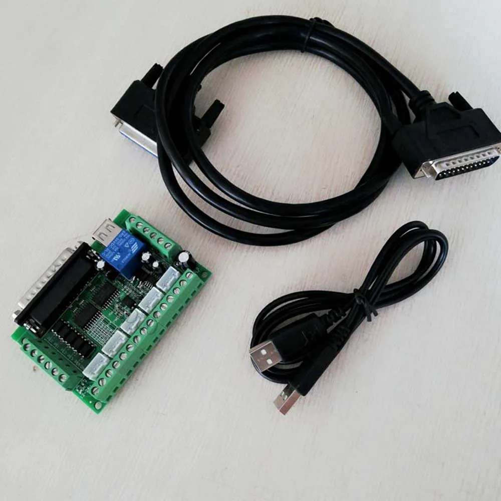 Модернизированный 5 Axis CNC Интерфейс адаптер коммутационная плата для Драйвер шагового двигателя Mach3+ USB кабель+ DB25 параллельный кабель