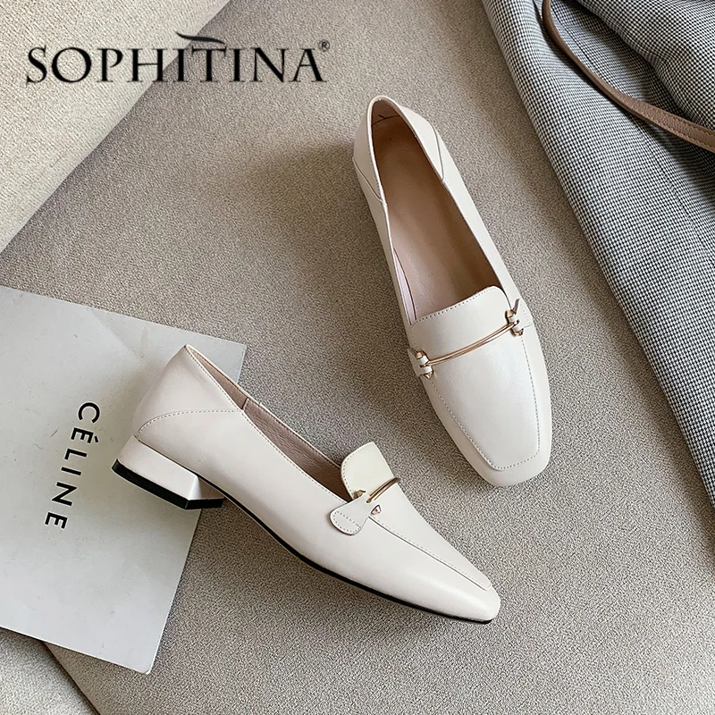 SOPHITINA/Модная женская обувь на плоской подошве Удобная однотонная с квадратным
