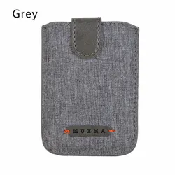 Universal RFID Blocking Adhesive Card Holder - Secure Business and Credit Card Wallet with Pull Tab (A - Grey)