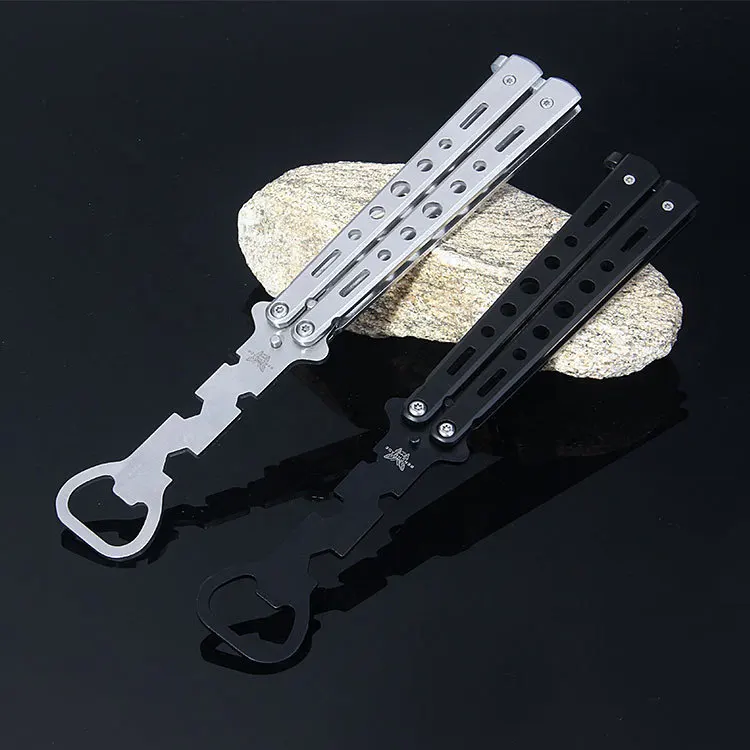 

Bali-songs Unopened Butterfly Knife Training Knife Multi-function Folding Bottle Opener Throwing Knife Practice Tool Click-click