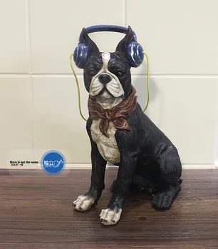 

resin French Bulldog dog sculpture home decor craft room decoration Study office Boston Terrier dog ornament resin animal statue