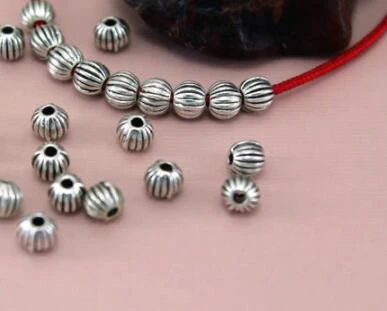 One Piece 8-12 mm 925 Sterling Silver Tibetan Style Silver Spacer